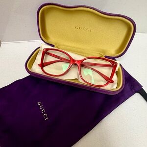 ♥️Gucci Women's Red Glasses - Bluelight Lens